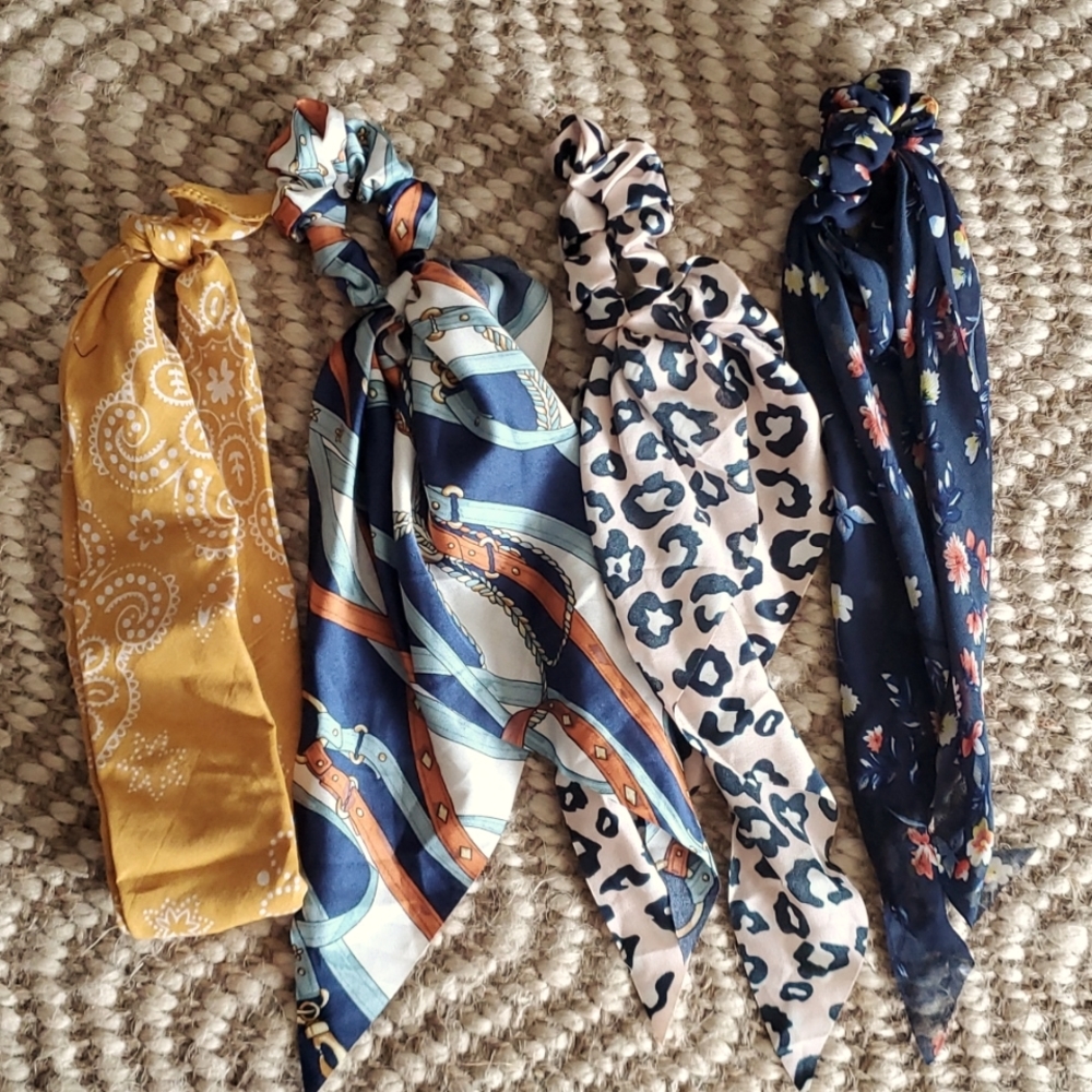 Set of Hair Scarves Scrunchies